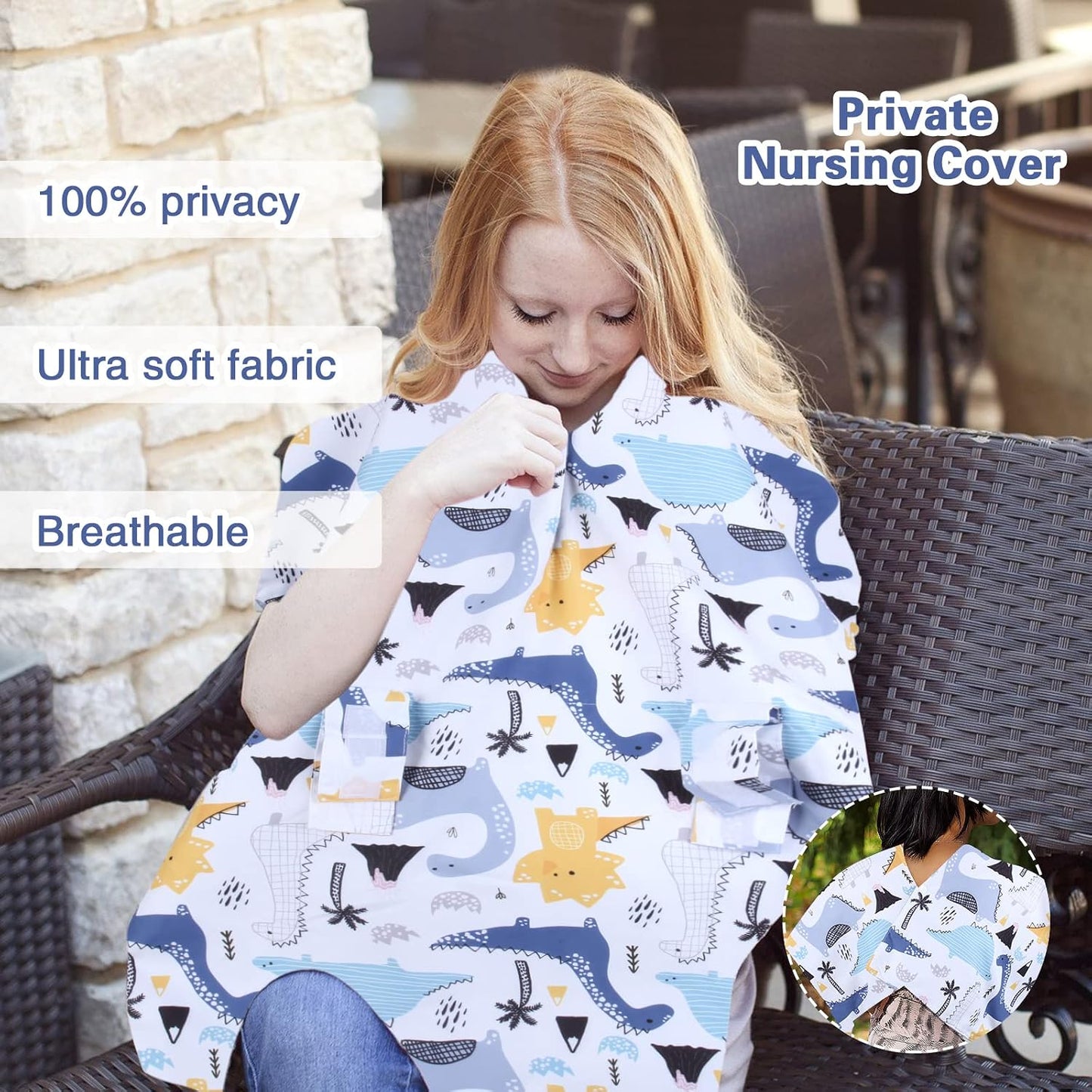 Rquite Baby Car Seat Cover, Carseat Covers Baby Boy, Minky Infant Car Seat Cover Winter, Peekaboo Opening Car Seat Canopy, Multi-use Baby Carrier, Stroller, Nursing Cover, Minky Blanket, Dinosaur