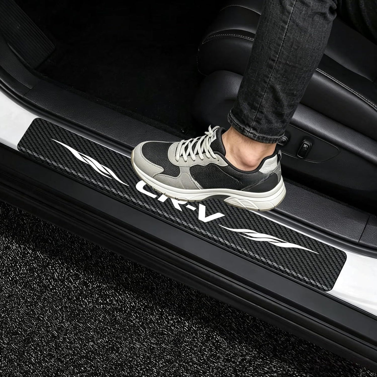 4PCS Car Door Sill Stickers Protecter Compatible with CRV Accessories