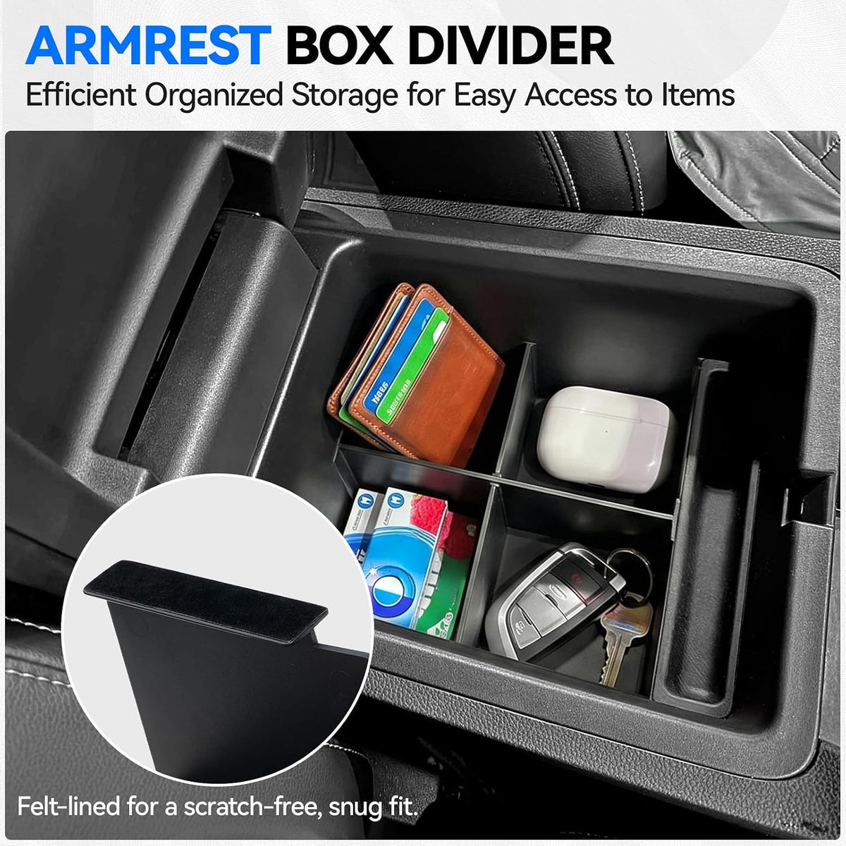 ELECFRESH 4PCS Center Console Organizer Tray for 2023-2026 Honda Pilot 2024-2026 Honda Ridgeline&Passport Accessories, Armrest Storage Box and Divider, Hidden Storage Box and Cup Holder