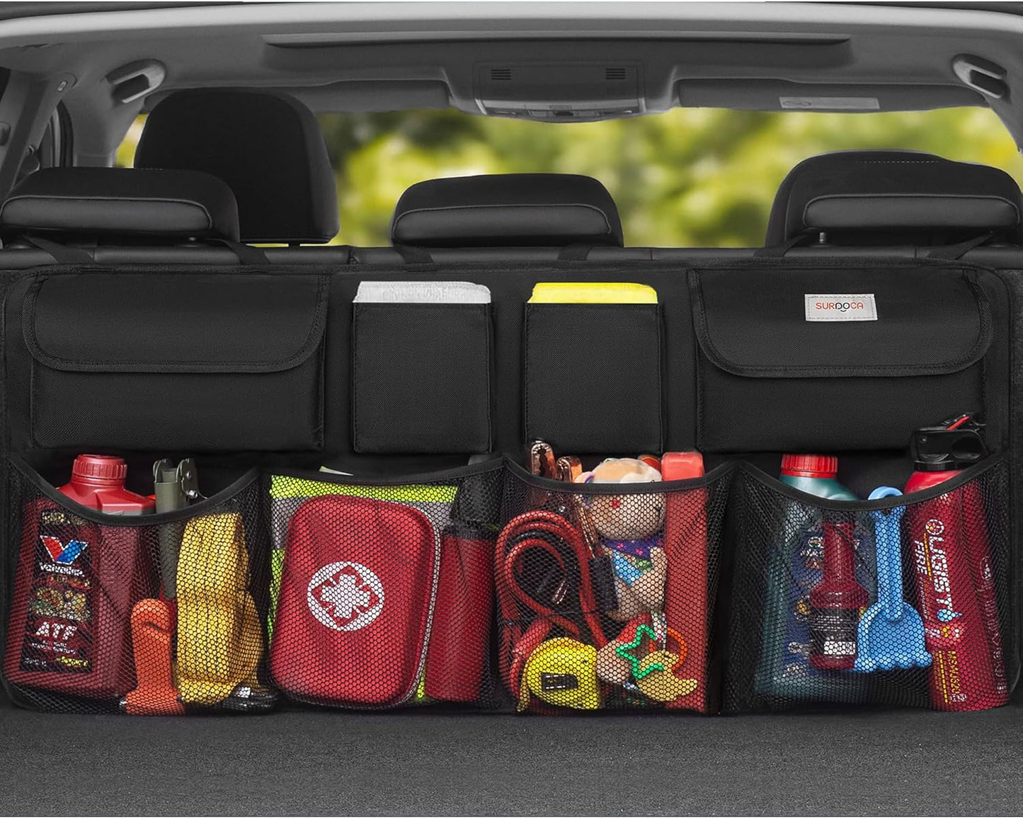 SURDOCA Car Trunk Organizer, LARGE CAPACITY Car Storage Bag with 8 Pockets, 7X Upgraded Trunk Storage Organizer for Car, SUV, Truck, MPV | for SUV