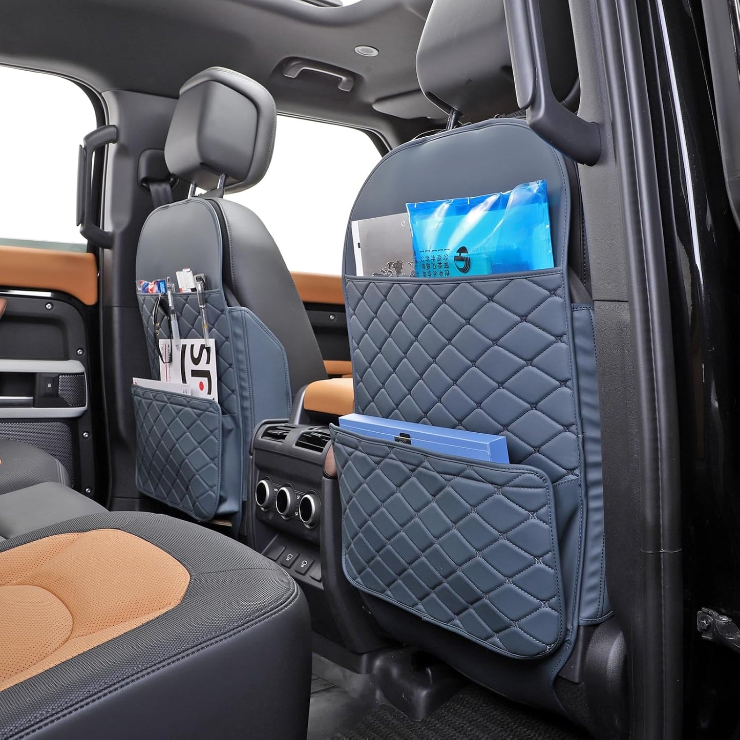TAIKOO Seat Back Protector,Shields Seat Backs From Kicks and Adds Storage | Keeps seat backs looking new for a long time. Easy to install and clean. 2-piece set