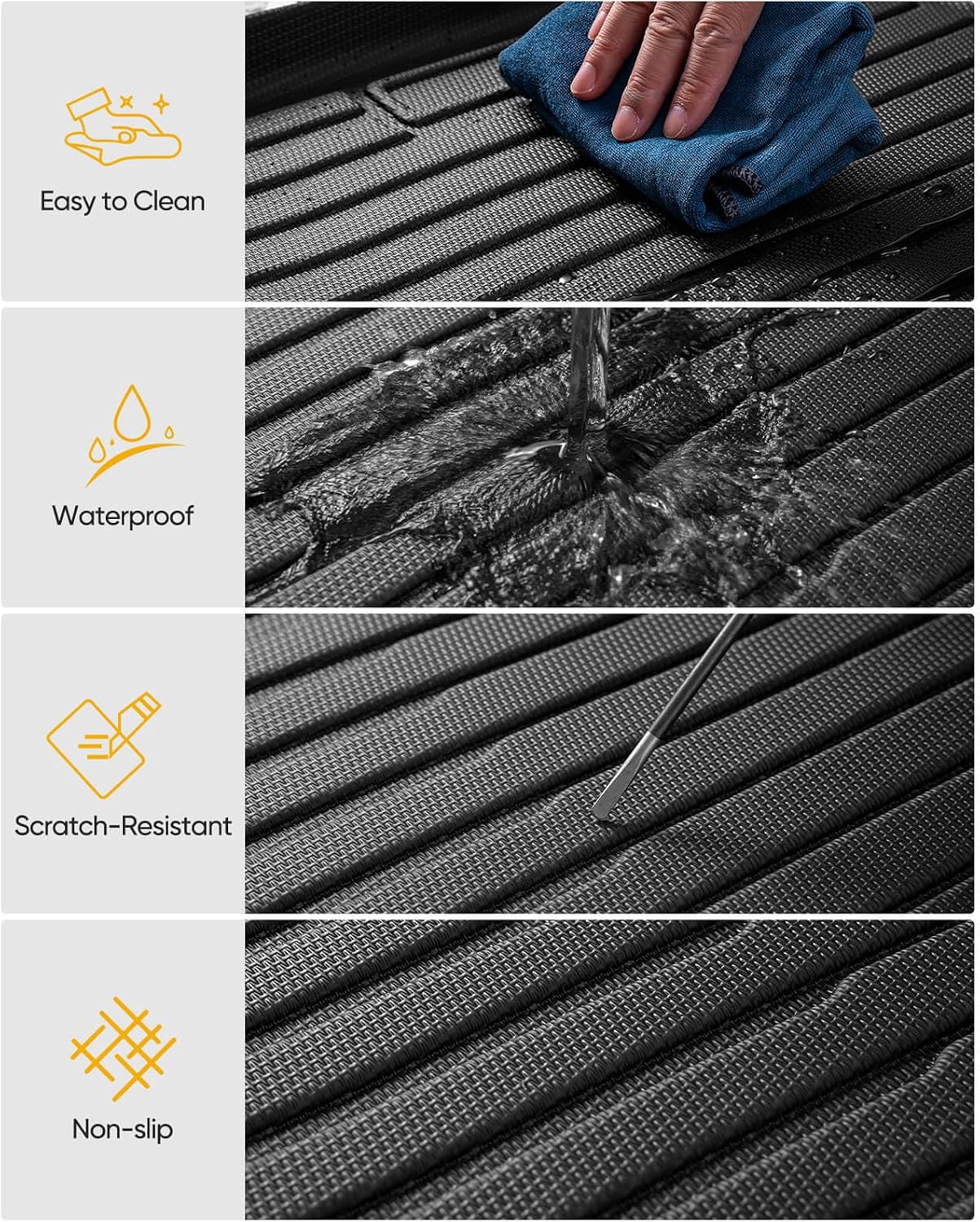 All Weather Floor Mats & Upper Cargo Liner for Mercedes Benz GLB 2026 2025 2024 2023 2022 2021 2020, Heavy Duty Custom Fit for GLB 250 Front 2nd Row, Non-Slip Black Car Accessories