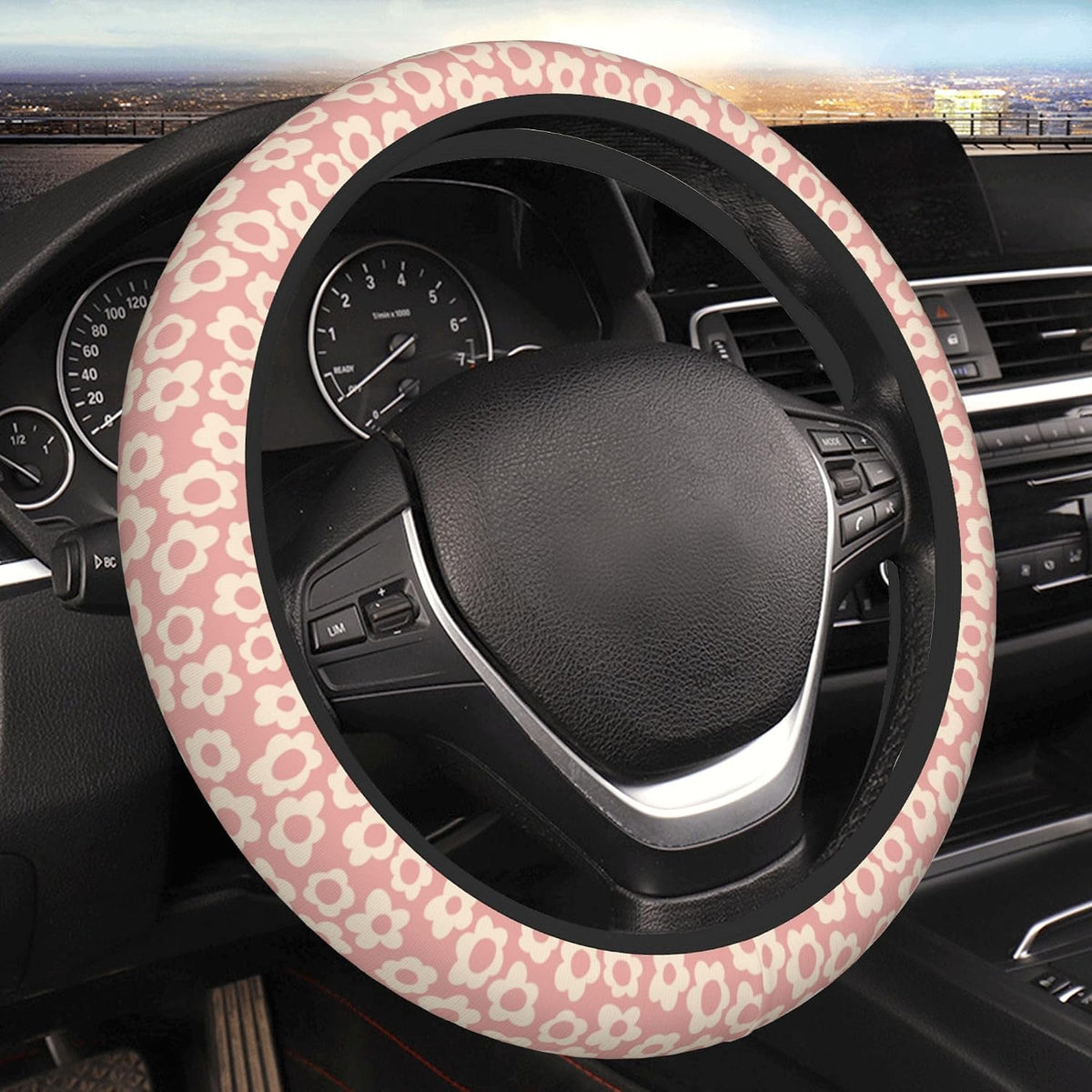Western Steering Wheel Cover Cute Universal 15 Inch Car Accessories Protector for Women Fit Auto SUV Sedan Vans Trucks