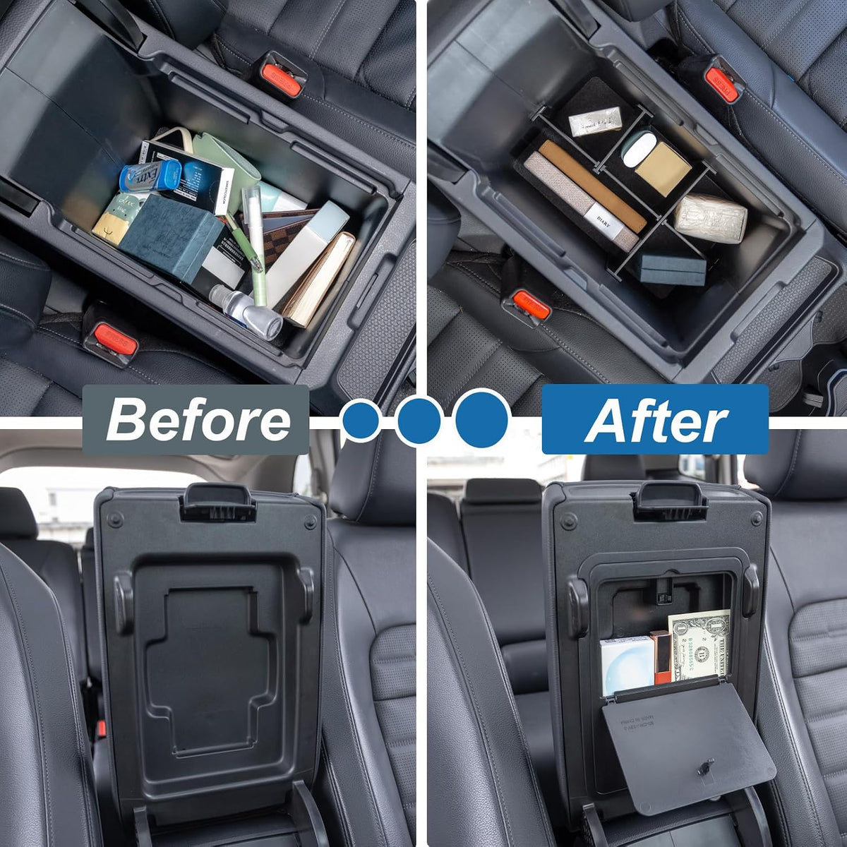 PIMCAR 4PCS Center Console Organizer Set for 2023-2026 Honda CRV