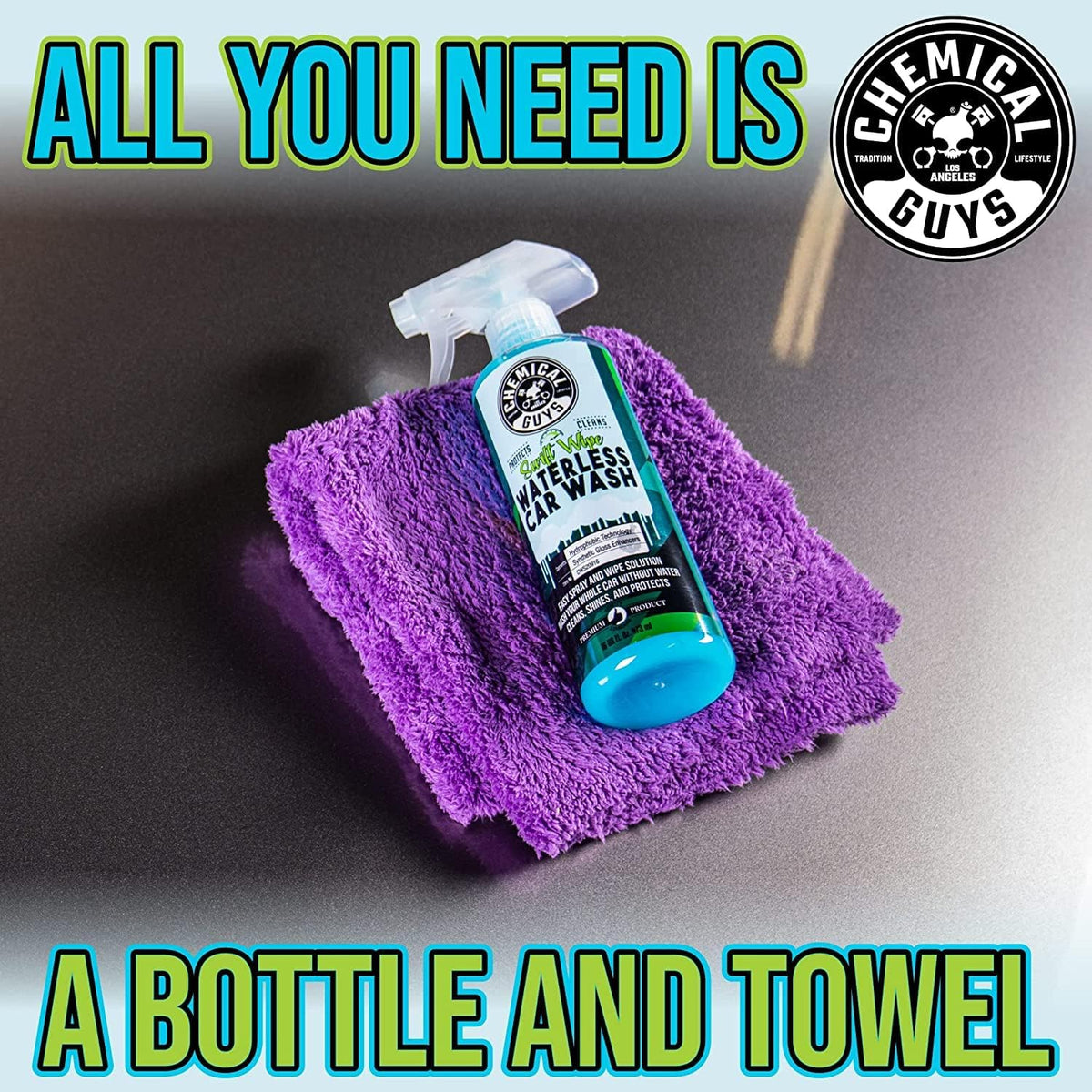 Chemical Guys, Swift Wipe Waterless Car Wash Spray with Towels, 16 oz