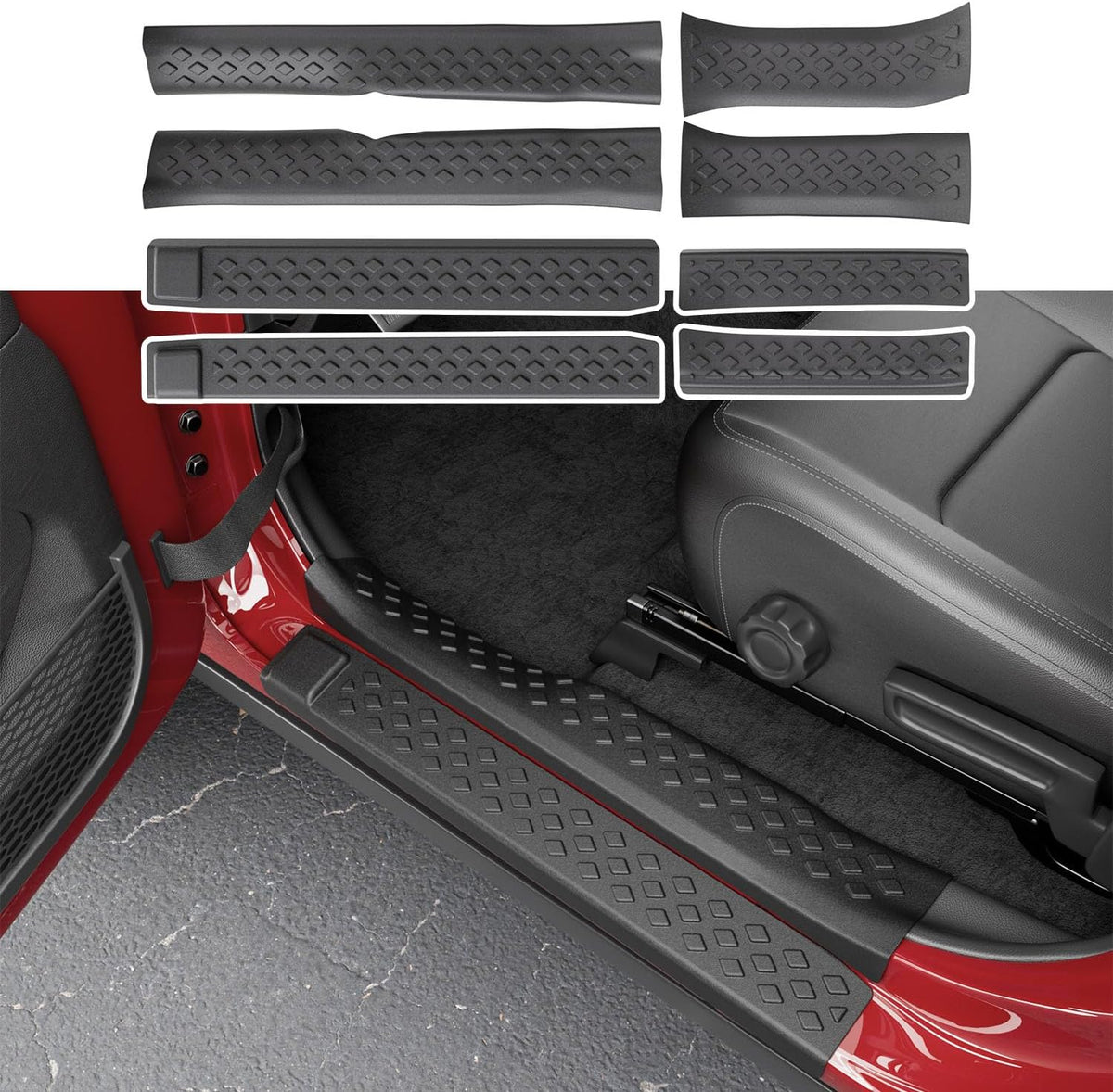 powoq Door Sill Protector Compatible with 2020-2026 Jeep Gladiator JT