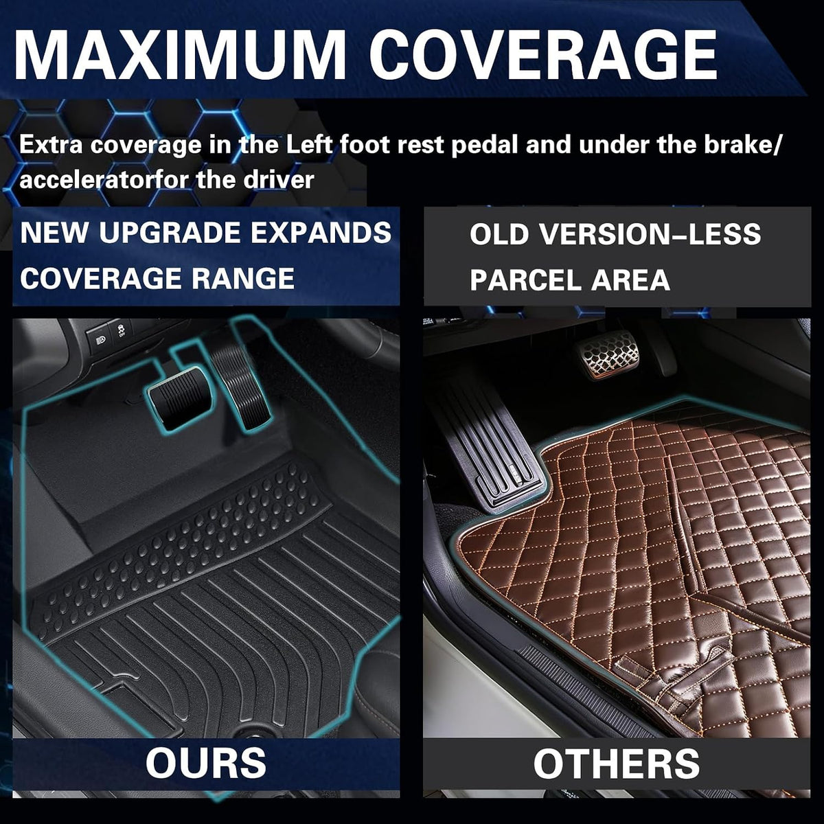 All Weather Floor Mats for 2011-2022 Dodge Charger & for 2011-2023 Chrysler 300 Floor Mats Fits 1st & 2nd & Row, 3D Anti-Slip Waterproof TPE Rubber Protector Car Mats Full Set Liners
