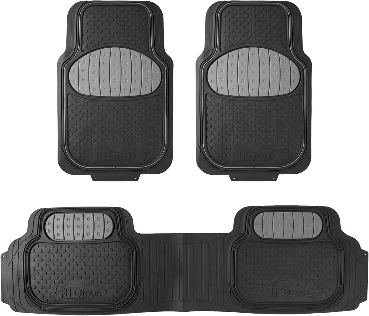 FH Group Heavy-Duty Rubber Car Floor Mats - Universal Fit, Trimmable, Climaproof - For Sedans, SUVs, Trucks - Blue