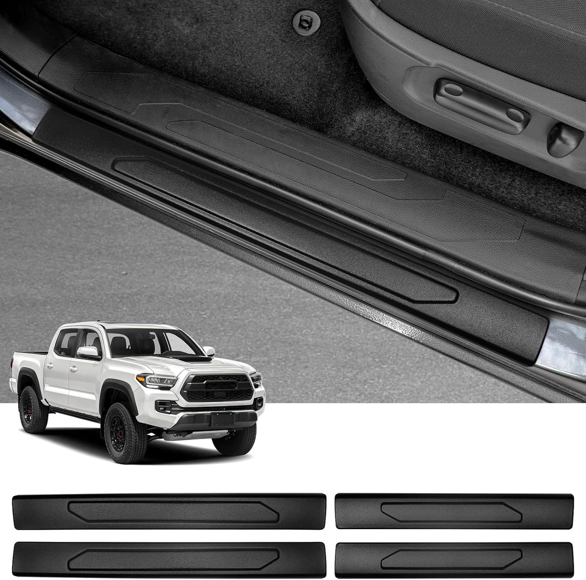 ZZEQYG 2 Pcs Front Door Sill Protector for Jeep Grand Cherokee L (Only for Front Door) 2022-2025 2026 Accessories ABS Material Door Sill Guards Trim