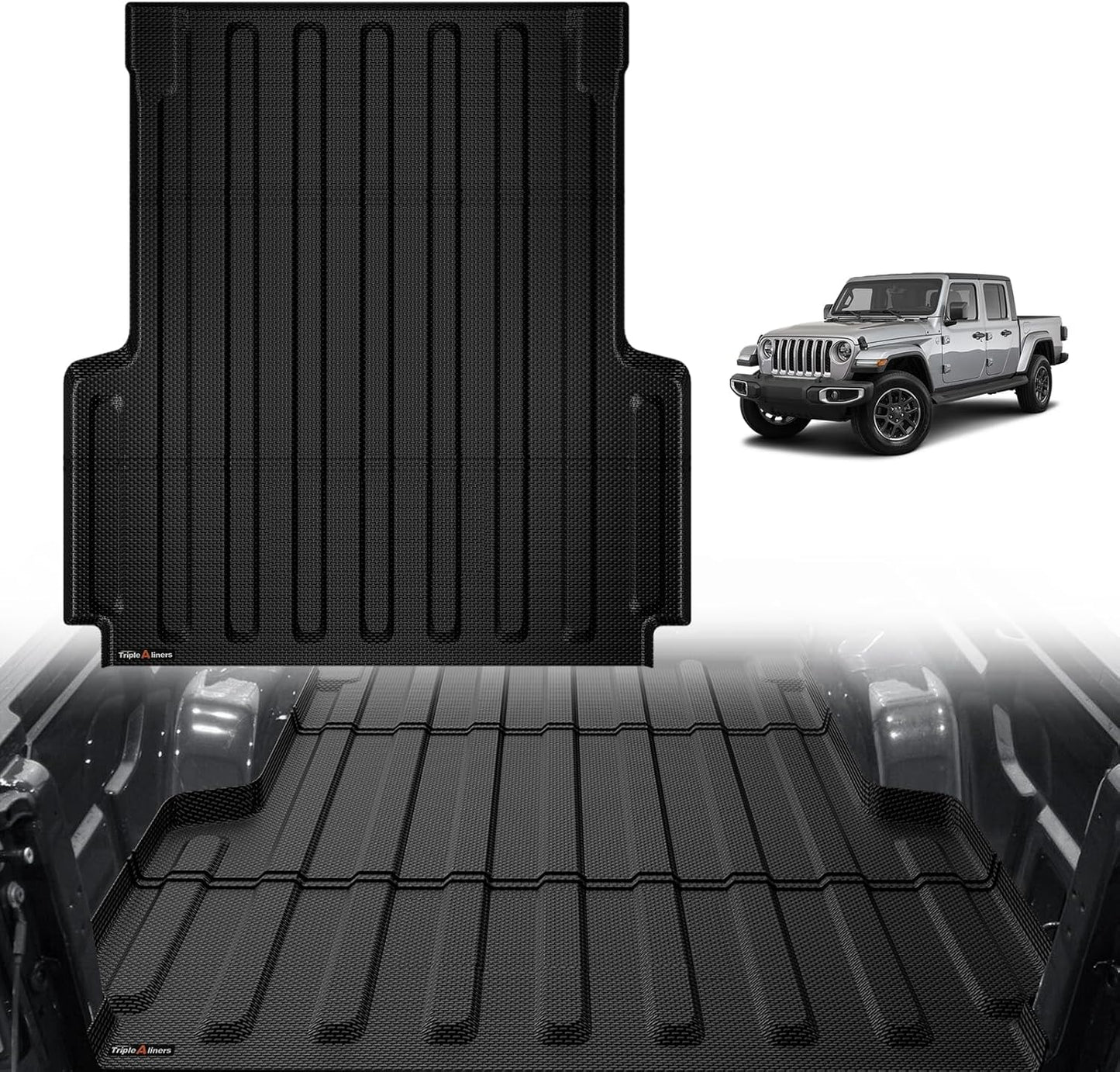 TripleAliners Truck Mat Compatible with 2019-2026 Chevy Silverado/GMC Sierra 1500 5.8FT Accessories, Truck Bed Mat Heavy Duty Custom Fit All Weather Protection TPE Pickup Bed Liner