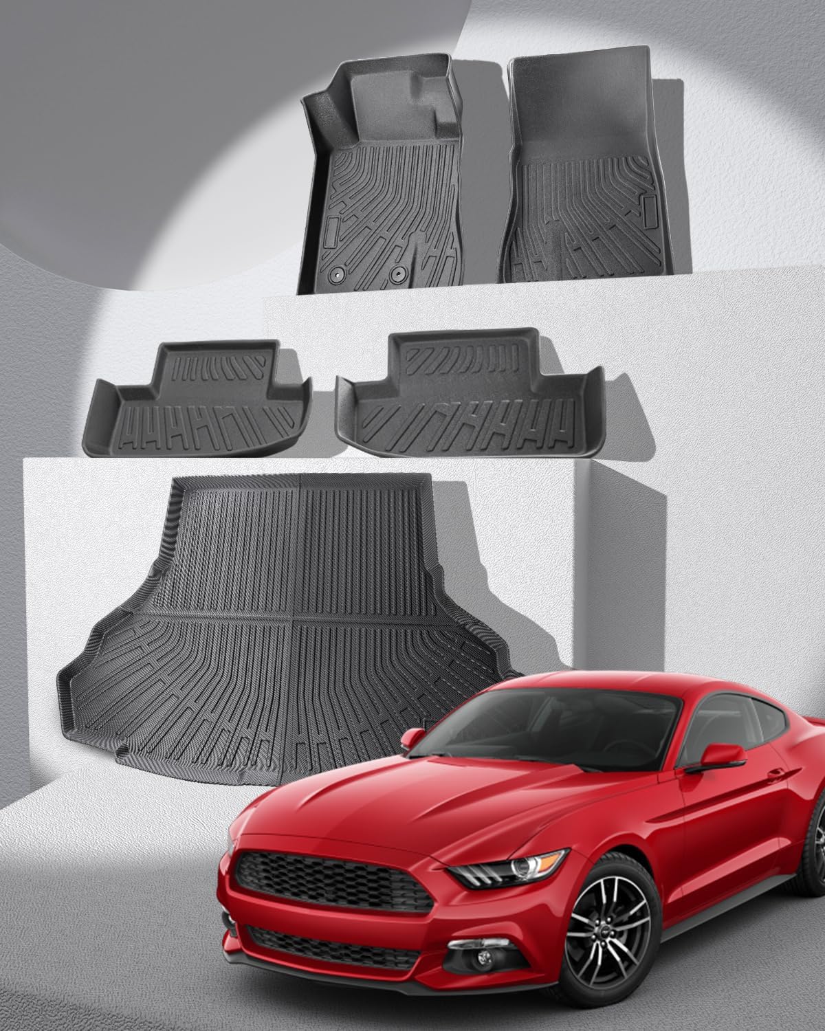 for Ford Mustang Floor Mats & Cargo Liner 2015-2024 2025 2026