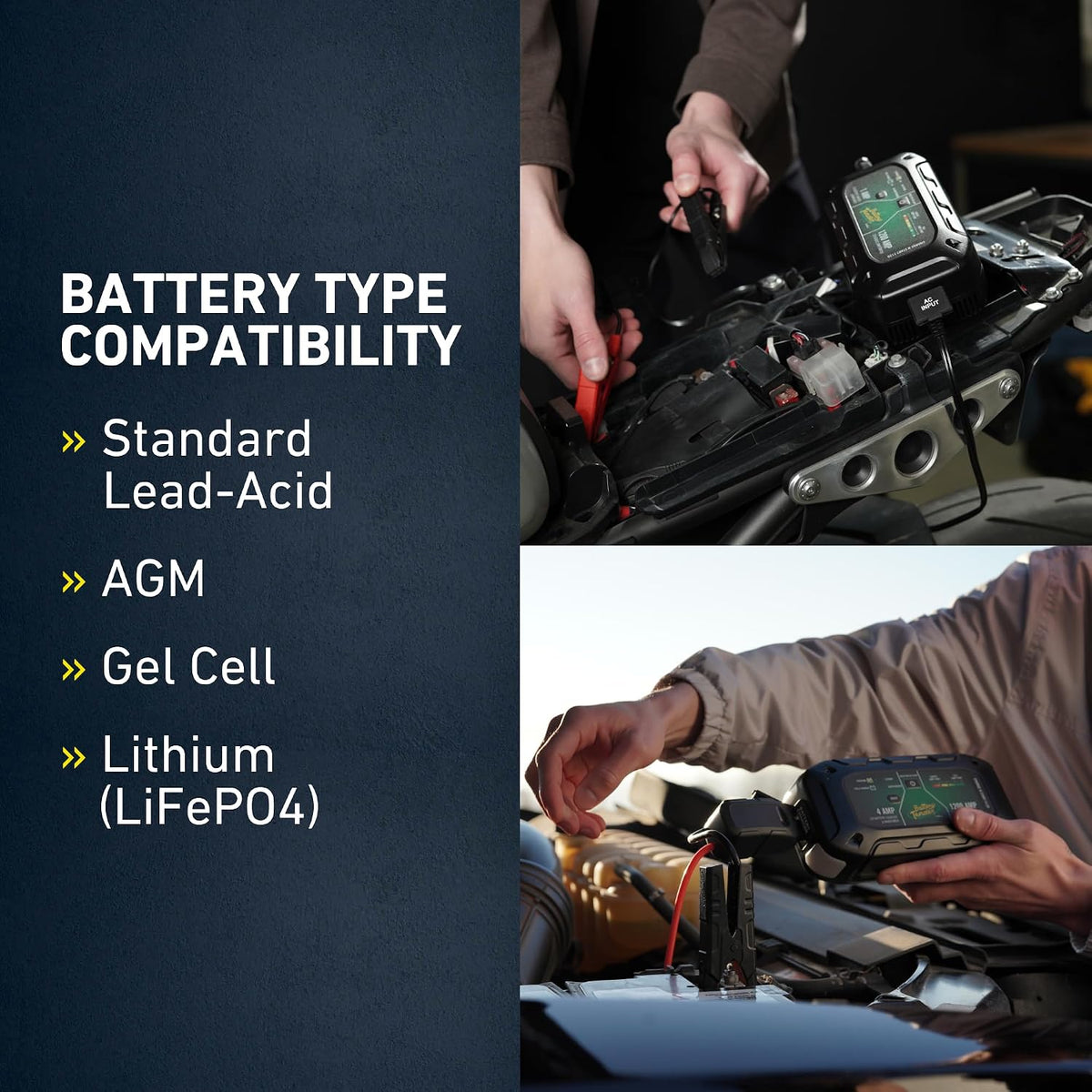 Battery Tender Charge N Start 1120 - Smart 12V/1 AMP Battery Charger and 1200 AMP Jump Starter Combo | 2-in-1 Battery Maintainer for Cars, Motorcycles, ATVs (USA Engineered)