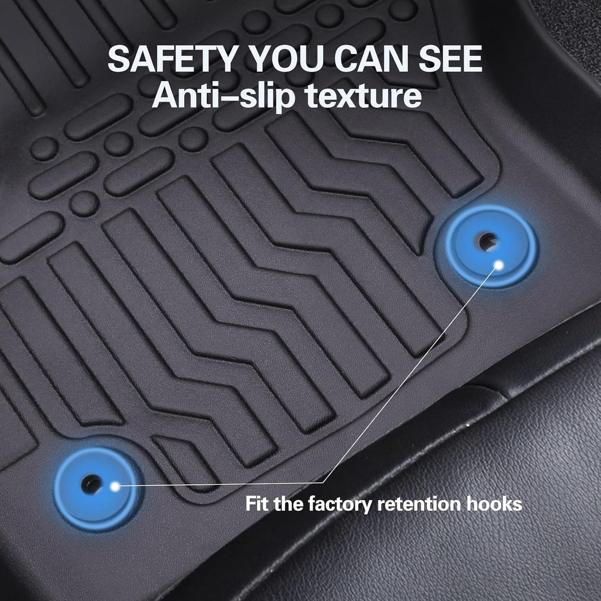 All Weather Floor Mats for 2012-2017 Chevrolet Equinox & GMC Terrain/Terrain Denali, Floor Mats Fits 1st & 2nd & Row, 3D Anti-Slip Waterproof TPE Rubber Protector Car Mats Full Set Liners