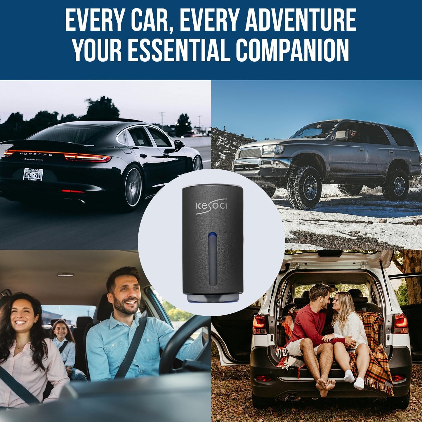 2 Smart Car Air Freshener Diffusers – Rechargeable Auto Scent Device Set with 12 Refills – Anti-Leak System, 3 Spray Modes & Motion Sensor Auto On/Off
