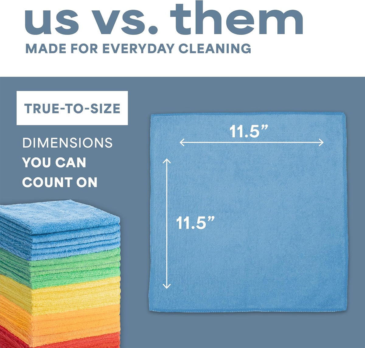 S&T INC. Microfiber Cleaning Cloth, 100 Pack, 11.5" x 11.5"