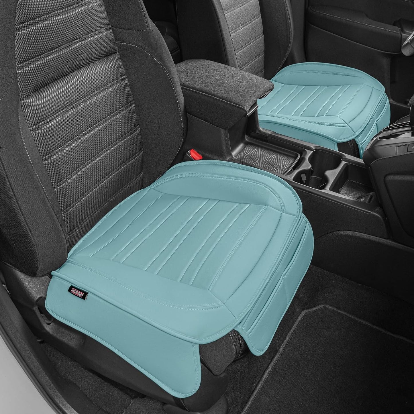 Motor Trend Car Seat Covers for Front & Rear Full Set - Nappa Leather Seat Protectors for Cars, Trucks & SUVs - Gray Automotive Seat Covers with Storage Pockets - Durable Bottom Cushion Protection