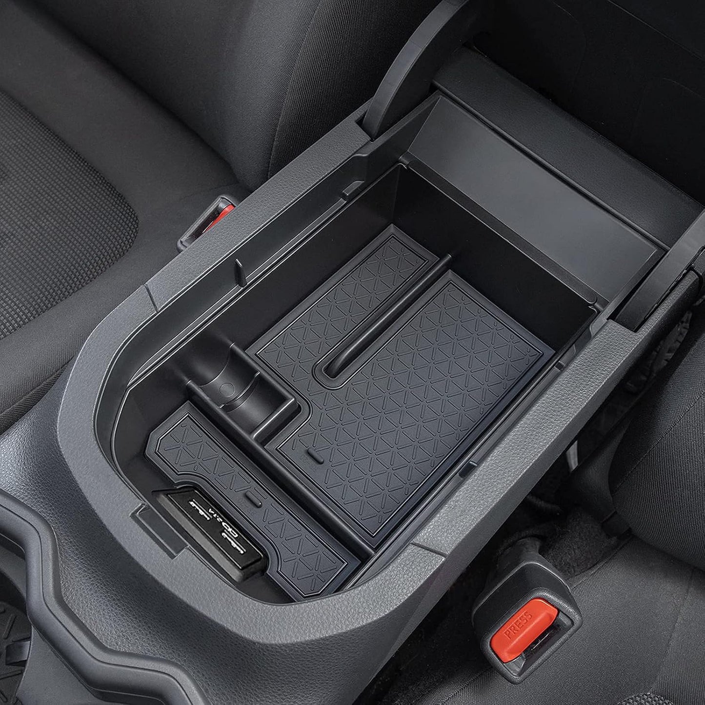 JDMCAR Center Console Tray Organizer Compatible with Toyota RAV4 Accessories 2019-2024 2025 and 2021-2025 RAV4 Prime, Armrest Insert Container ABS Material Secondary Storage Box-Red