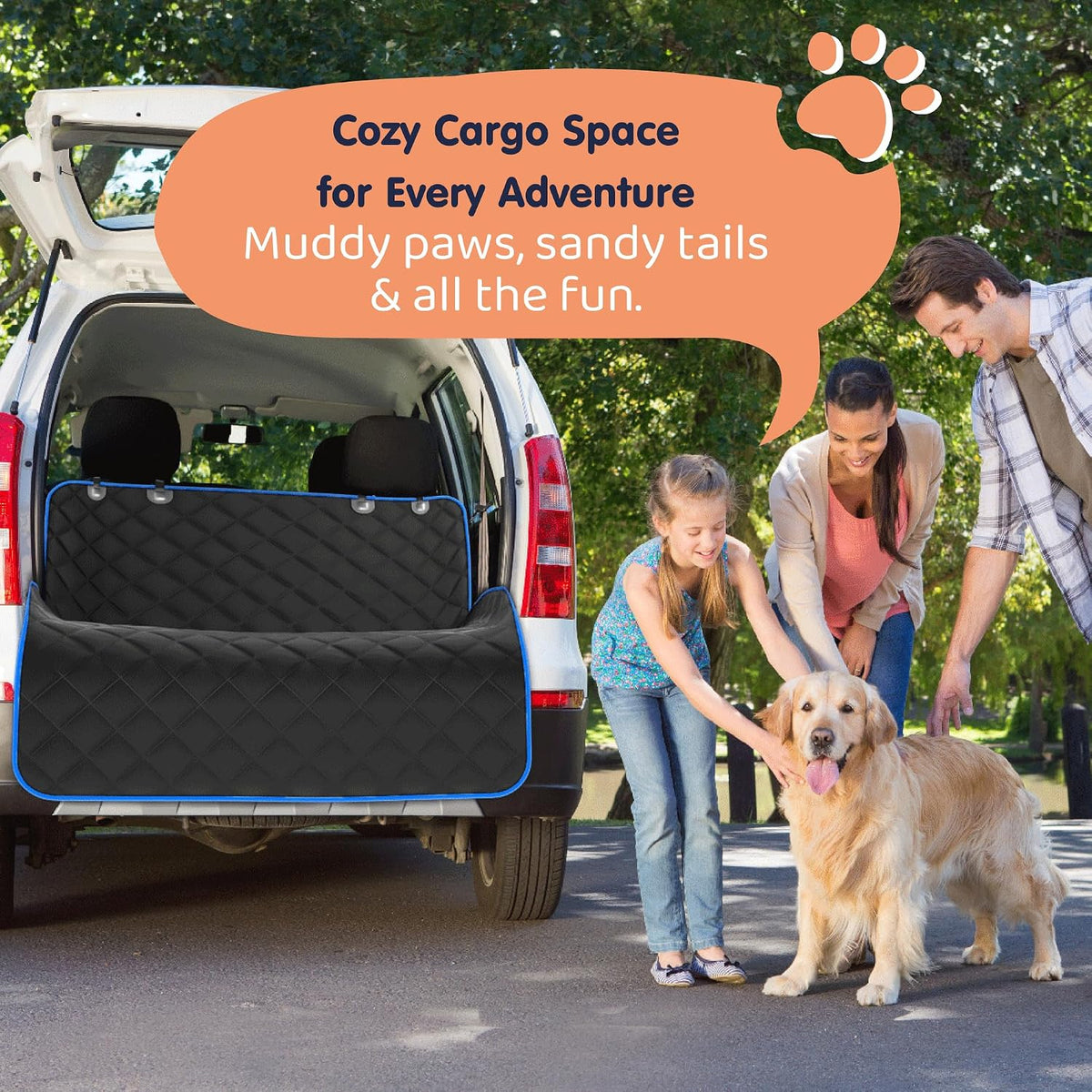 Dog Car Seat Cover for Back Seat, Dog Hammock for Car, SUV, Truck & Tesla