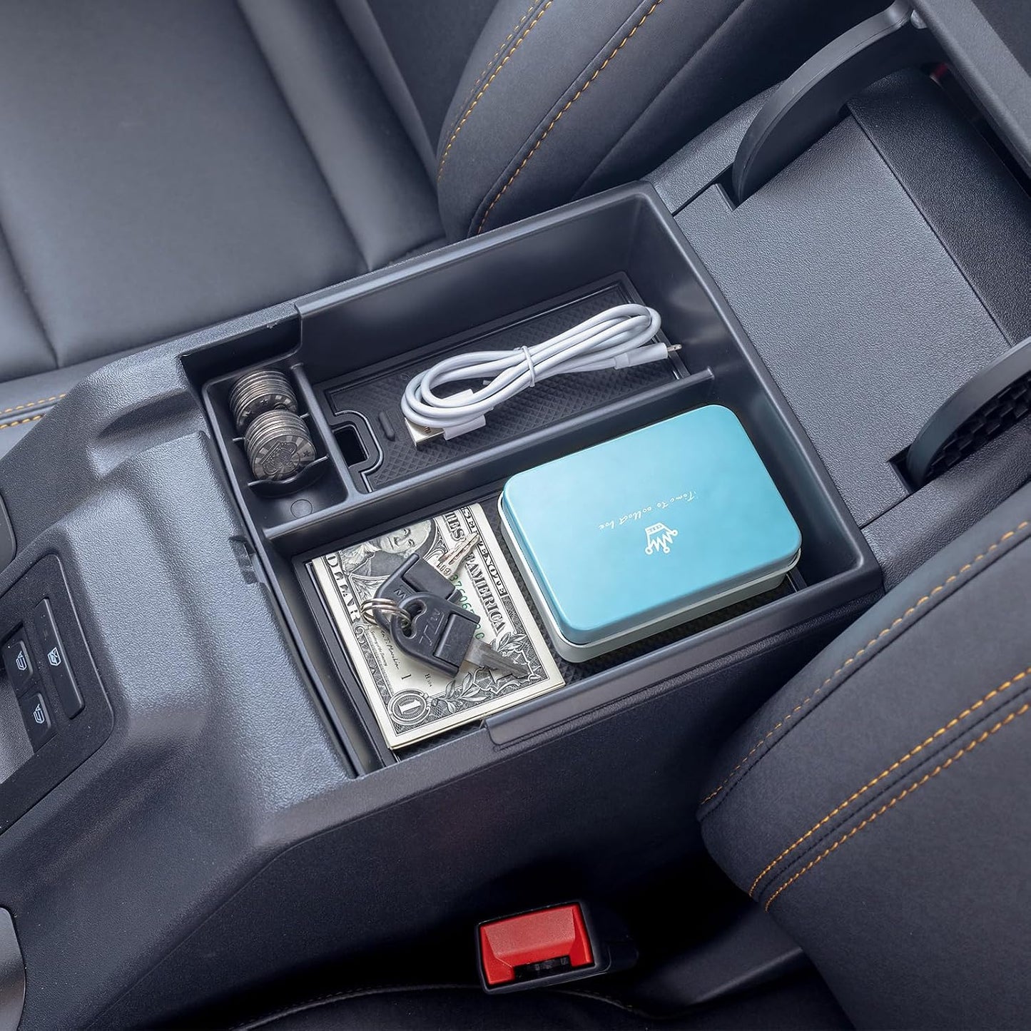 TOPINSTALL 2025+ Upgraded Tray Compatible with Ford Bronco 2025 2026 4-Door Automatic Transmission, Full Size Bronco Console Organizer (NOT for Manual & 2-Door & Sport Model)