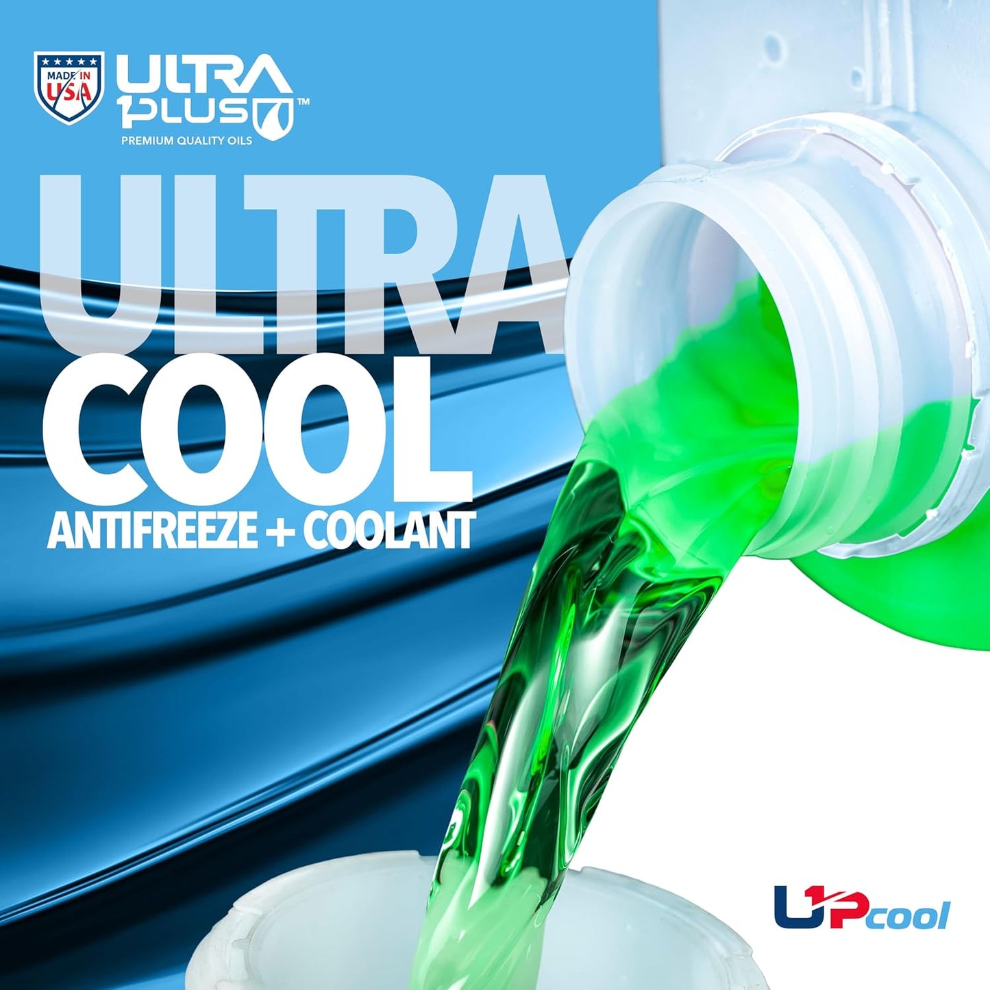 ULTRA 1PLUS UltraCool Universal Antifreeze + Coolant Green PREMIXED 50/50 (1 Gallon - 4 QTS)