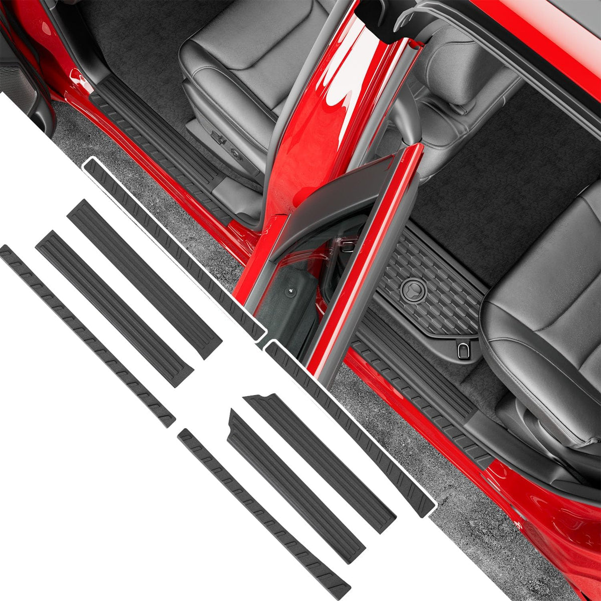 powoq 8Pcs Door Sill Guard Compatible with 2020-2026 Jeep Gladiator JT