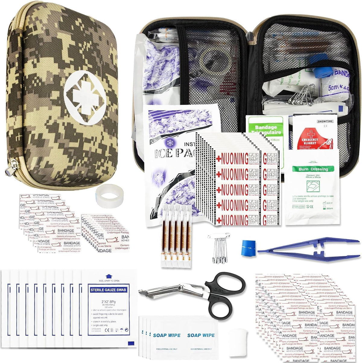 First Aid Kit 277PCS Car Home Camping Essentials Purple Emergency Kit