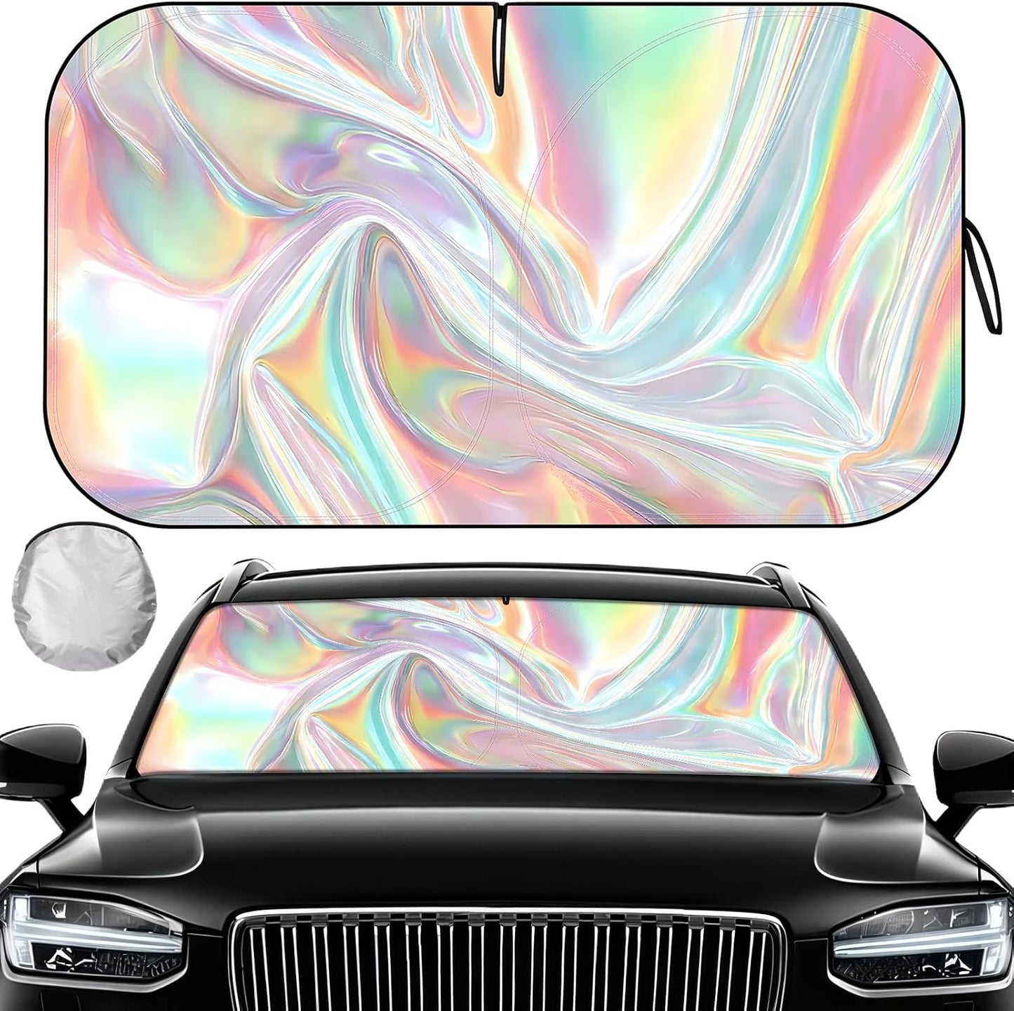 Car Windshield Sun Shade, Folding Car Shades for Front Windows UV Rays Sun Visor Shade, Keeps Your Vehicle Cool