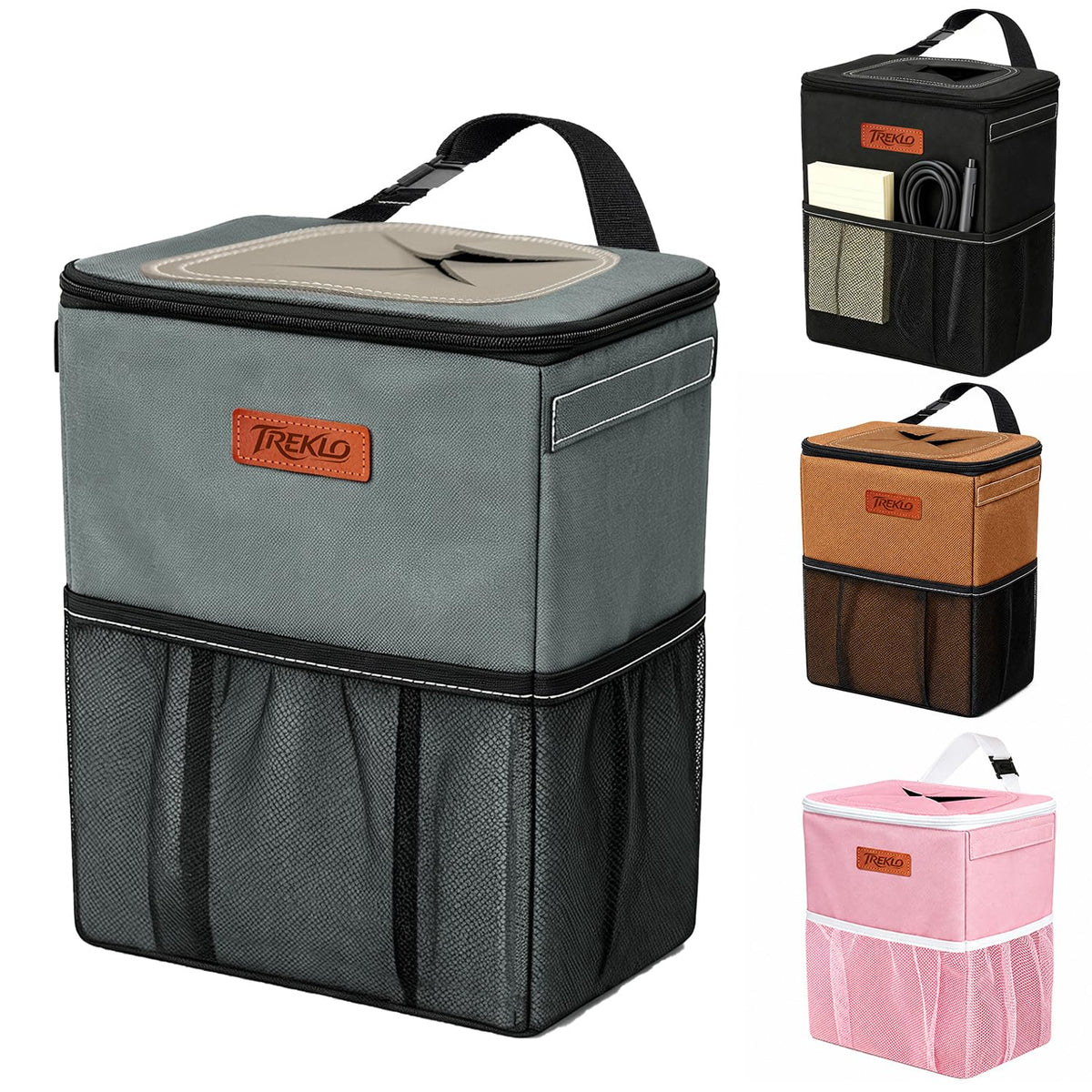 Car Trash Can with 2 Trash Bags, Pink