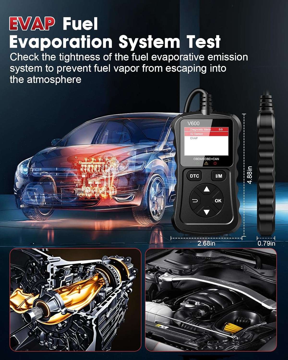 OBD2 Scanner Car Code Reader Support Voltage Test Plug and Play Fixd Car CAN Diagnostic Scan Tool Read and Clear Engine Error Codes for All OBDII Protocol Vehicles Since 1996(Black)