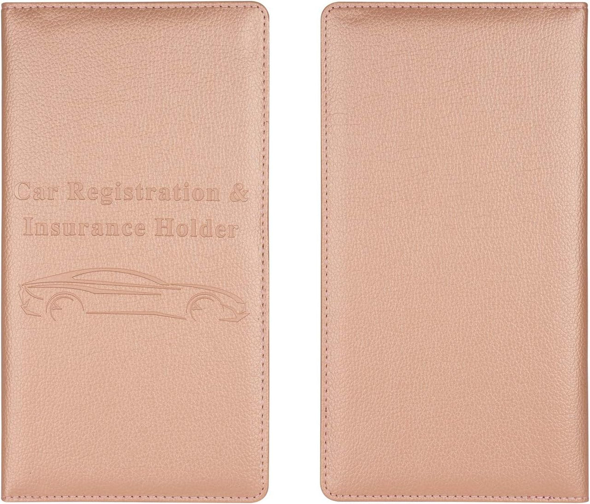 Car Registration and Insurance Holder, Glove Box Organizer, Rose Gold