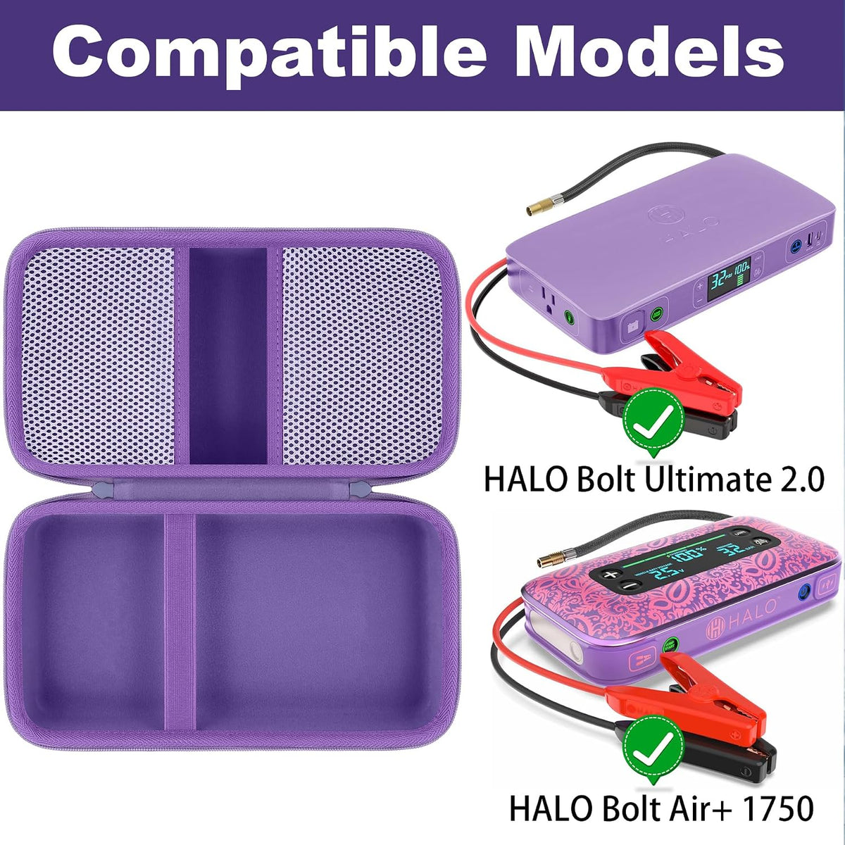 khanka Case for HALO Bolt Ultimate 3.0/2.0/Air+1750 Jump Starter,Purple