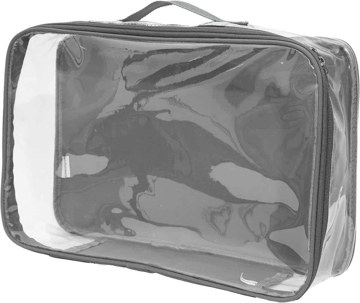 Large Clear Travel Packing Cube/See-Through PVC Organizer for Suitcase/Multipurpose Pouch w/Handle/Dress Shirts, Pants, Cashmere, Sweaters & Seasonal Linen Storage Protection (Burgundy)
