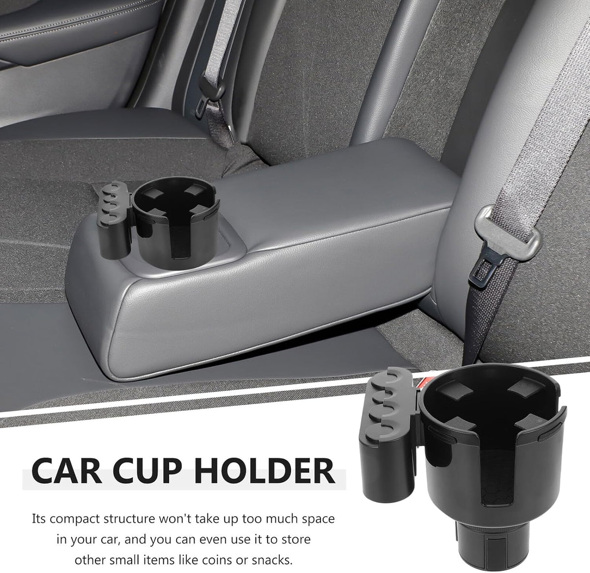 FOMIYES Car Cup Holder Expander Large Water Bottle Holder for Drinks with Coin Storage Compatible with Vehicle Interior Accessories