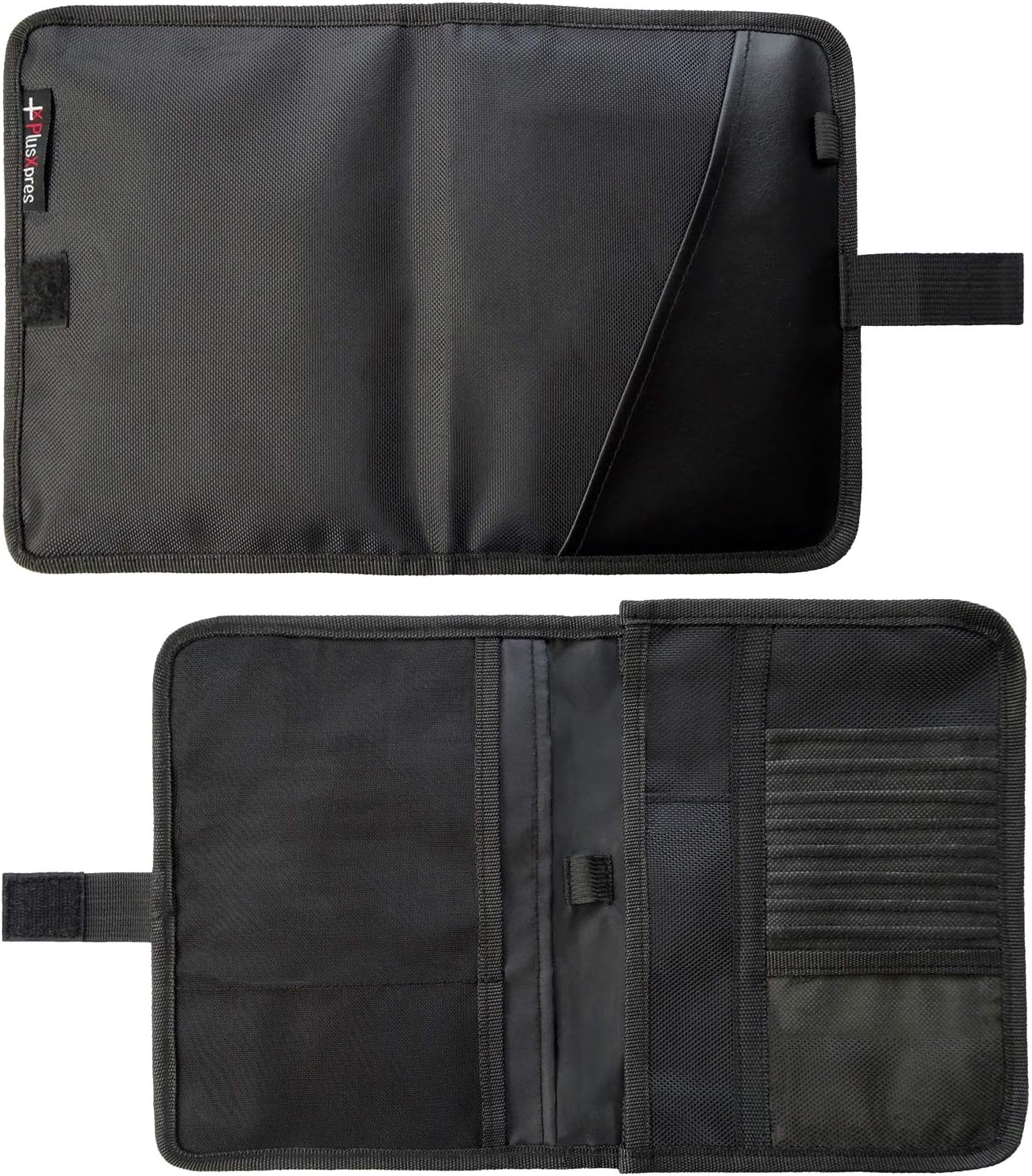 PlusXpres Glove Box Compartment Organizer - Car Document Holder - Black | Owner Manual Case Pouch, Vehicle Storage Wallet for Registration and Insurance Card, Auto Paperwork Holder, Log Book included