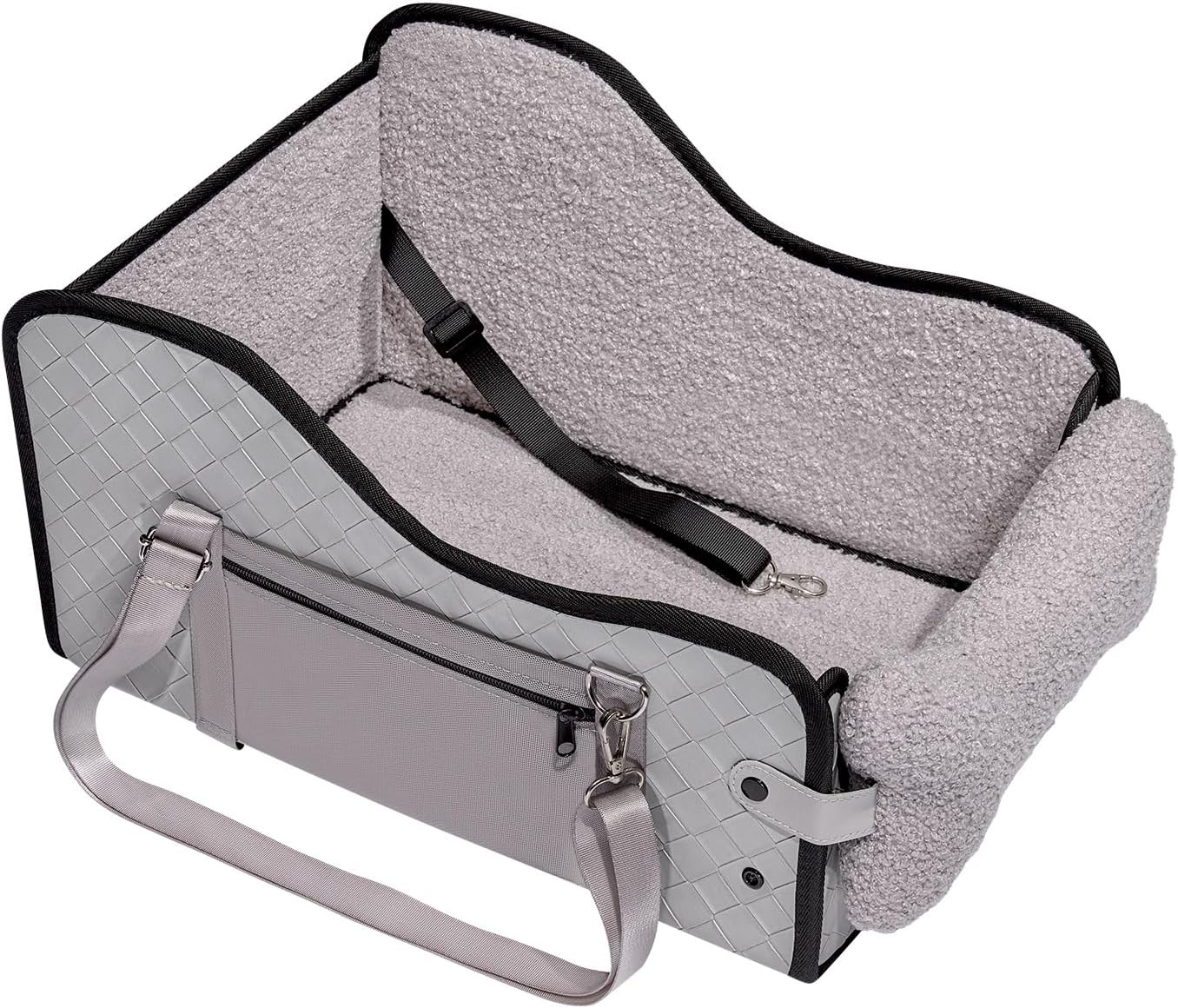 Center Console Dog Car Seat,Pet Puppy Middle Console Dog Car Seat for Small Dogs (Black, Large)