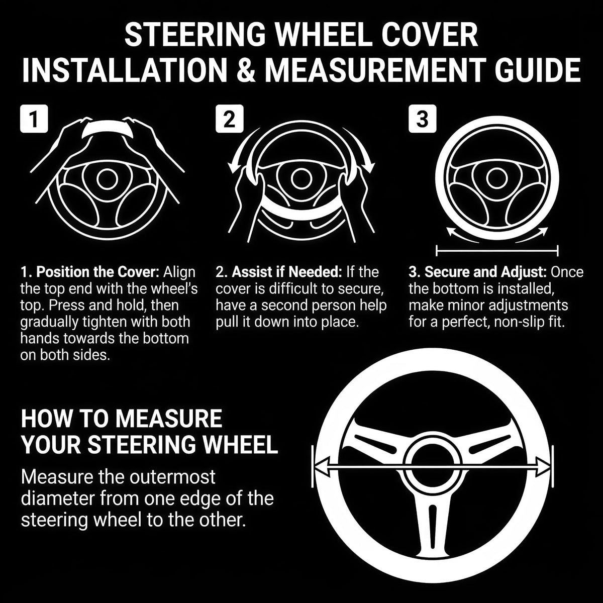 General Cowhide Steering Wheel Cover Heat Resistant Anti-Slip Car Wheel Wrap Compatible with Most Makes and Models of Cars and SUVs with 14.5 to 15 Inch Beige