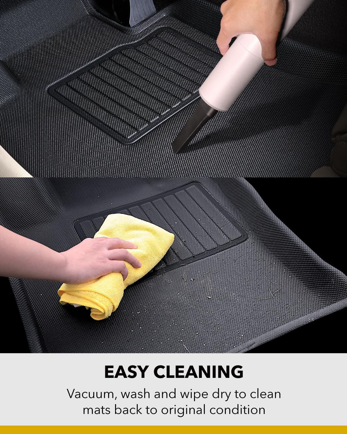 3D MAXpider Custom Fit Kagu Floor Mat (Black) Compatible with Tesla Model Y Juniper 2026 - Full Set