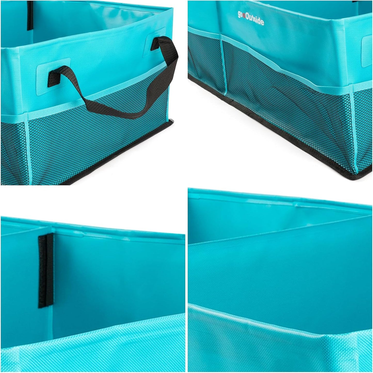 HiMagics Collapsible Waterproof Car Trunk Organizer, Soft PVC Storage Bin with Rugged PVC-Coated Fabric for SUV & Truck (Aqua Blue, PLUS)
