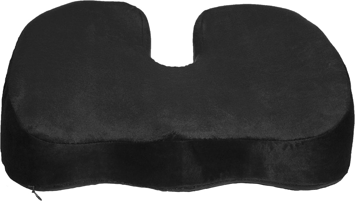 Deluxe Comfort Coccyx Orthopedic Gel Enhanced Comfort Foam – Sciatica Relief – Tailbone Support – Great for Car or Office – Seat Cushion, Grey