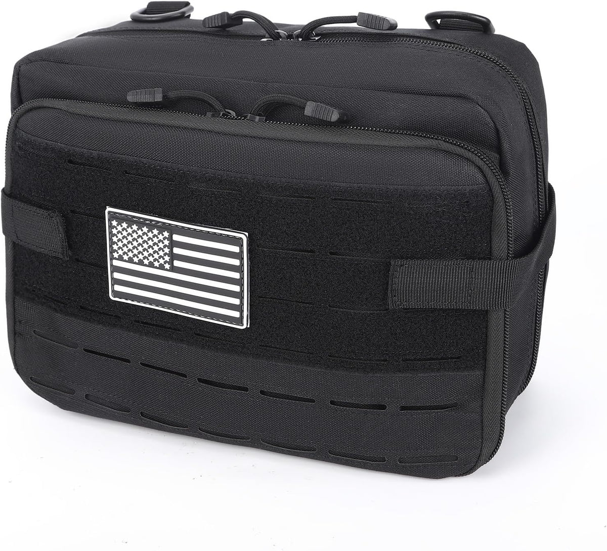 Tactical Pouch Large: EDC Gear Accessories Organizer With MOLLE System, Expandable Medical Pocket and U.S.A Patch