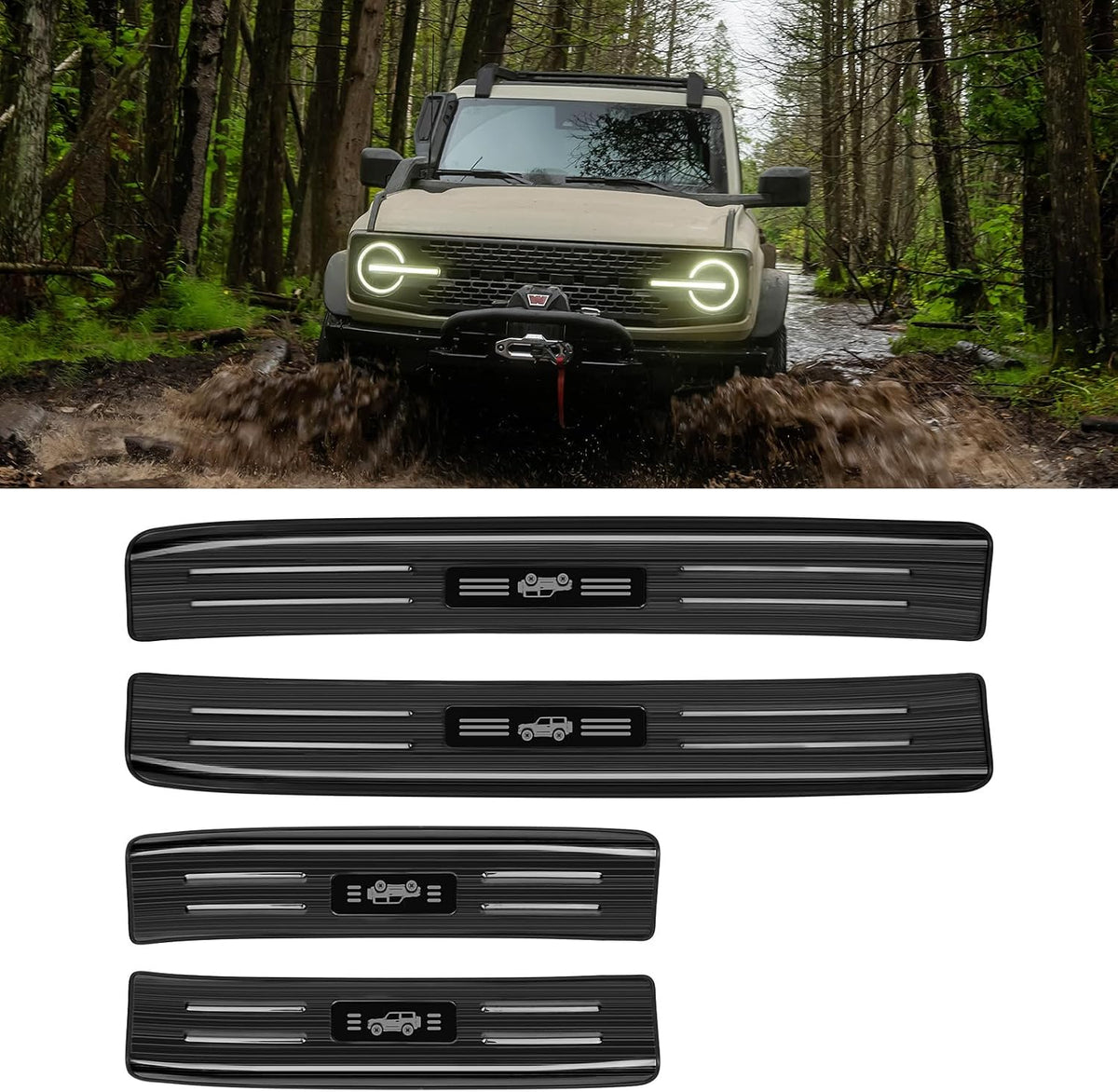 BIBLOZ ABS Material Door Sill Protector Compatible with Toyota Prius 2023 2024 2025 2026 (Include Hybrid) LE/XLE/Limited/Nightshad Accessories Door Sill Guards Trim