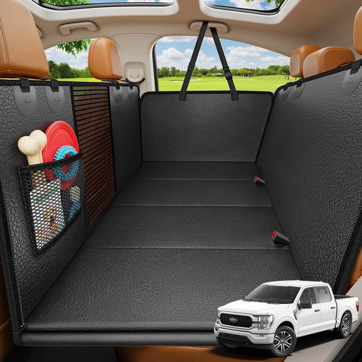 URPOWER Dog Car Seat Cover for Pets 100% Waterproof Seat Cover Hammock 600D Heavy Duty Scratch Proof Nonslip Durable Soft Back Seat Covers for Cars Trucks and SUVs