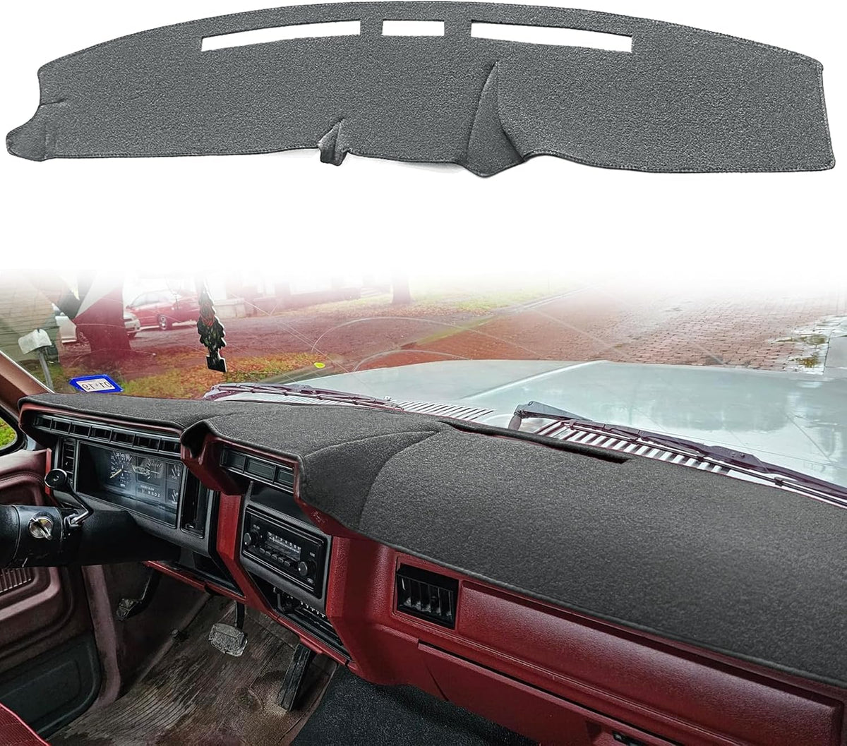 Yiz Dash Cover Mat for Ford F150 F250 F350 Bronco 1992-1997(92-97 Beige)J20