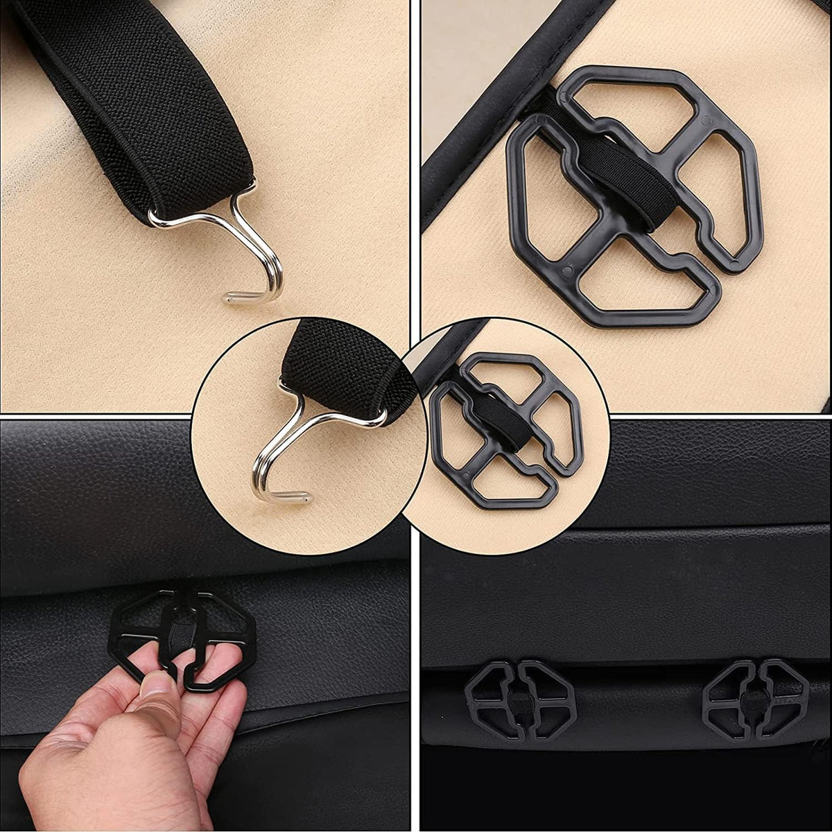 Coverado Seat Covers, Car Seat Covers Front Seats, Car Seat Cover, Car Seat Protector Waterproof, Car Seat Cushion Leather, Black Seat Covers Carseat Cover Universal Fit for Most Cars