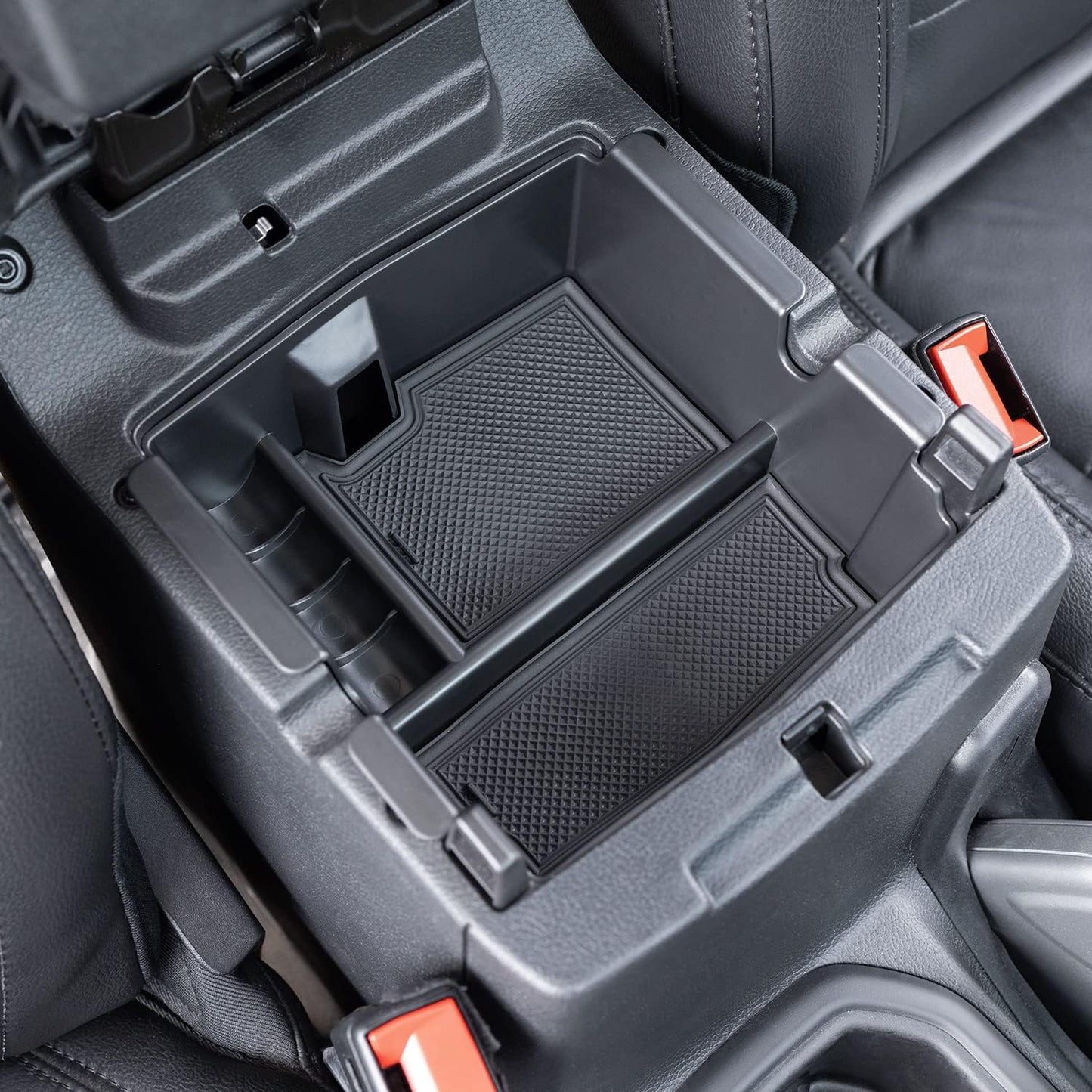 PIMCAR Center Console Organizer for Jeep Wrangler JL/JLU (2018-2026) & Gladiator JT (2020-2026) | Armrest Storage Tray | Interior Accessories (Not for JK/JKU) | Blue Liner Trim