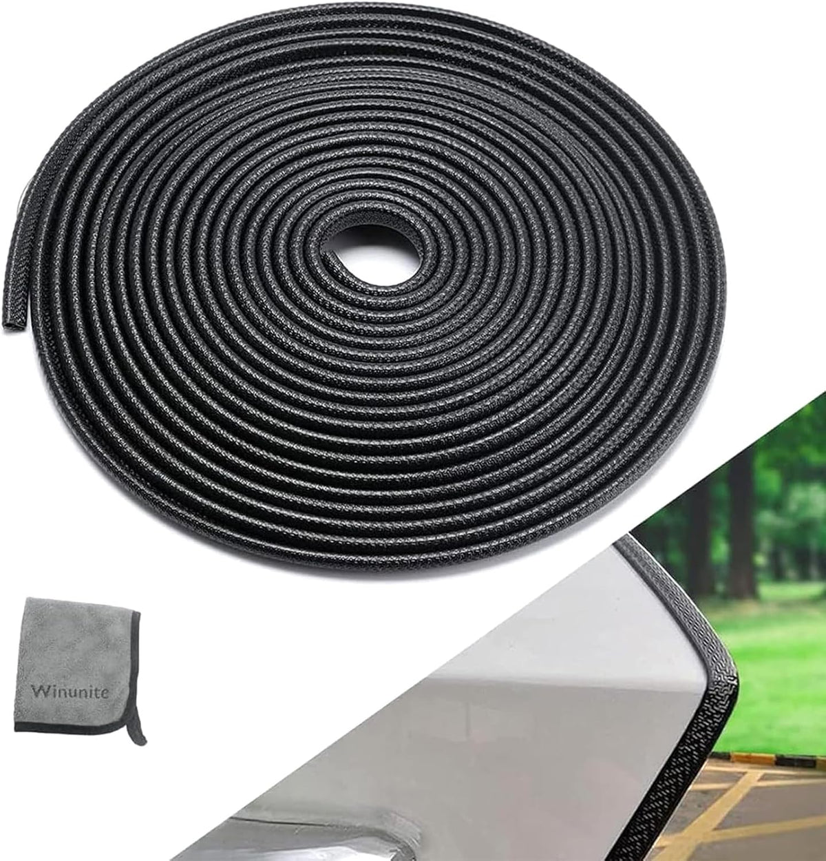 Winunite 32.8ft(10m) Car Door Edge Guards White – Fits Most Vehicles, No Glue, U-Shaped, Built-in Metal Clips, Scratch and Chip Resistant – Reduces Dings in Parking Lots