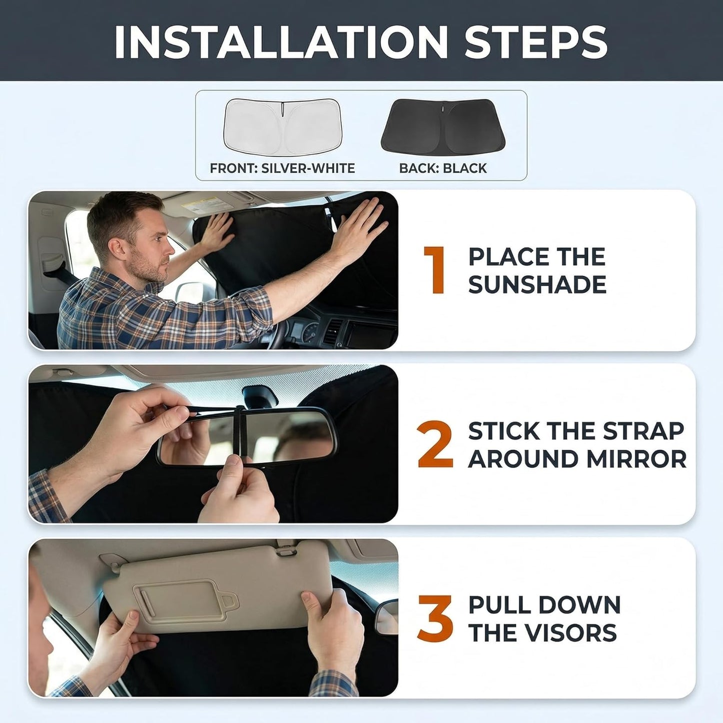 Car Sun Shade for 2009-2014 Ford F150 Accessories Windshield Sunshade Cover Front Window Shade Custom Fit F150Sun Visor Protector Foldable Blocks UV Rays