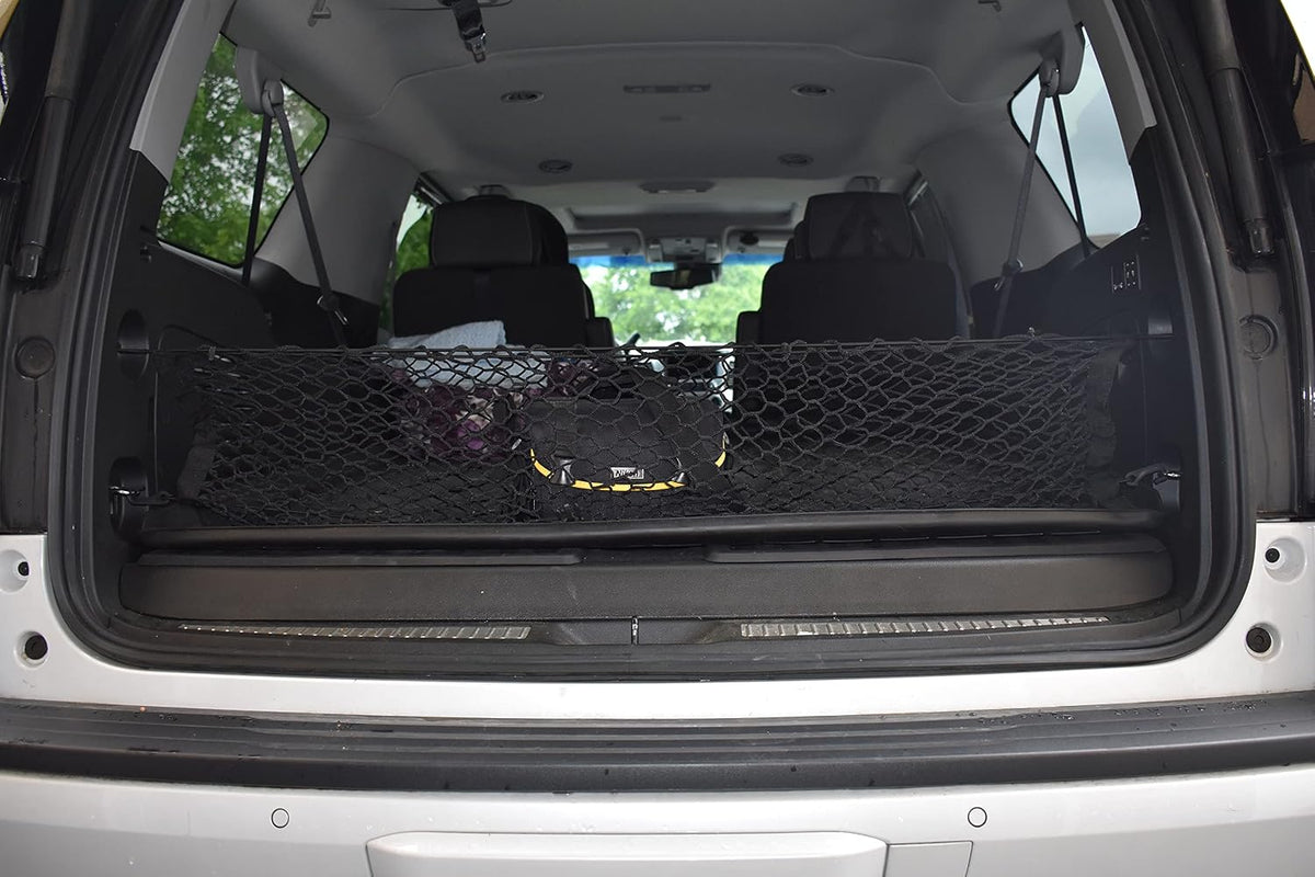 Trunk Organizer Cargo Net for Cadillac Escalade 2015-2025 – Envelope Style Cargo Net for SUV – Premium Mesh Car Trunk Organizer Vehicle Carrier Storage – Compatible with Caddy Escalade