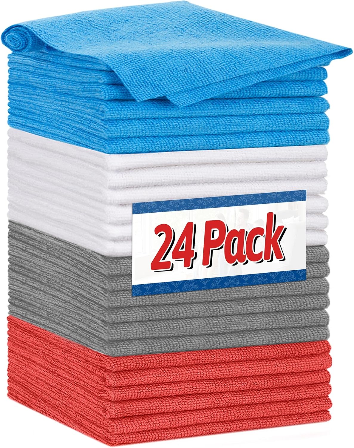 FIXSMITH Microfiber Cleaning Cloth, 100 Pack Shop Towels, Micro Fiber Cloth for Cleaning Car, All-Purpose Absorbent Cleaning Rags for Housekeeping, Dust Cloth for Office, Car Wash Towels, 12inx12in