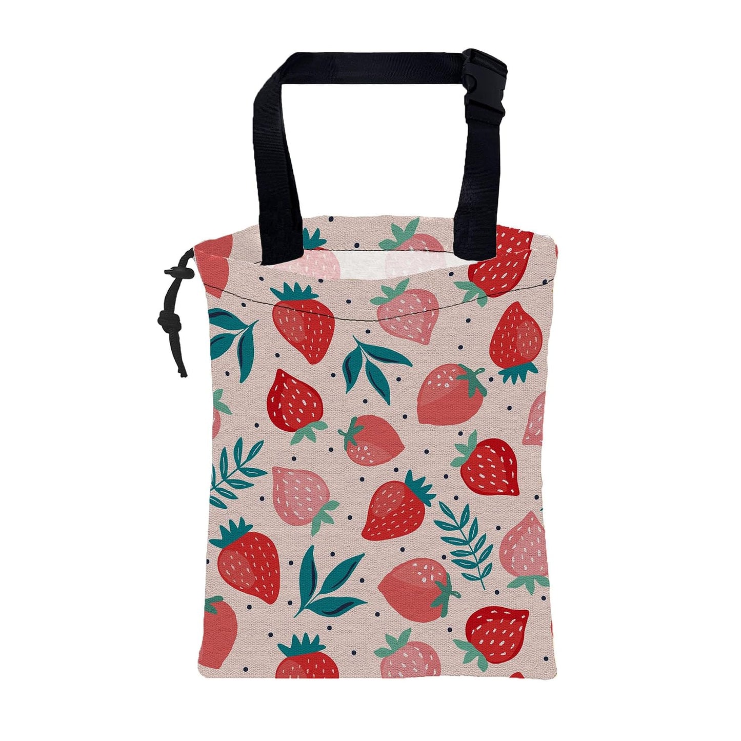 Car Garbage Bag Watercolor Wildflowers Drawstring Car Trash Bag Hanging for Back Seat with Adjustable Buckle Canvas Vehicle Trash Can Easy-to-Install